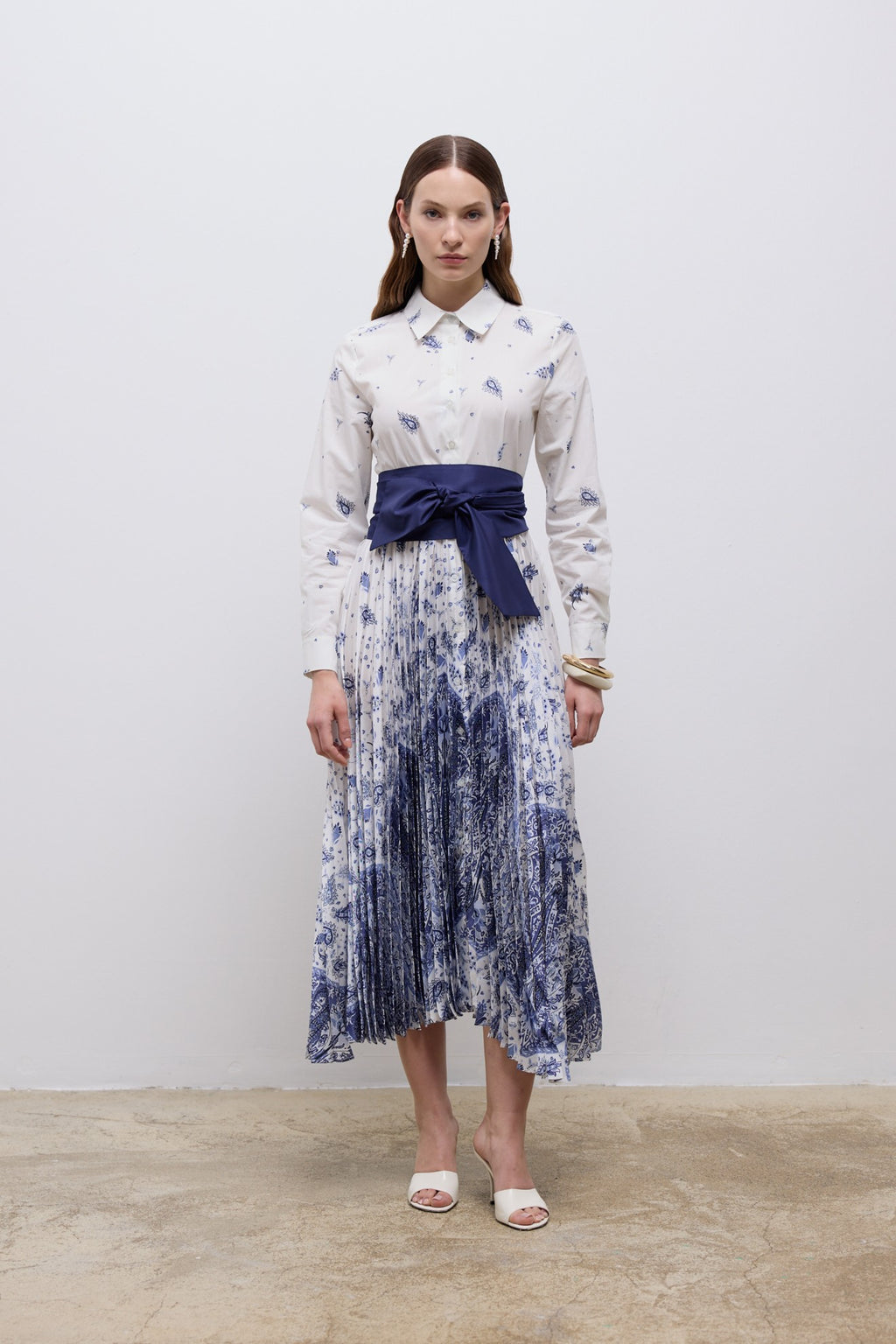 Ella Pleated Dress - Desenli