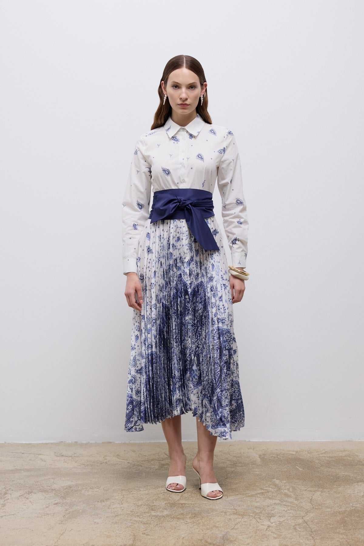Ella Pleated Dress - Desenli