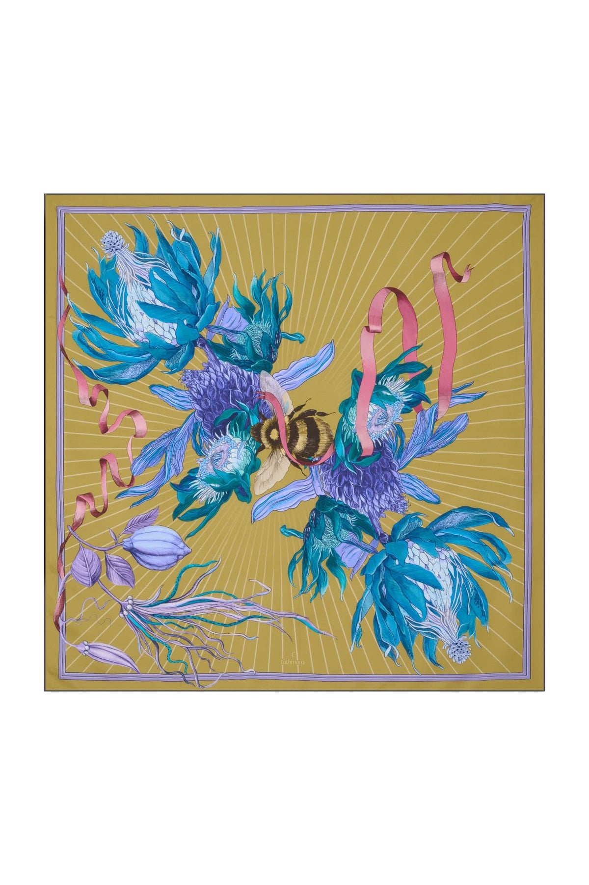 Luna İpek Twill Kare Eşarp - Sarı