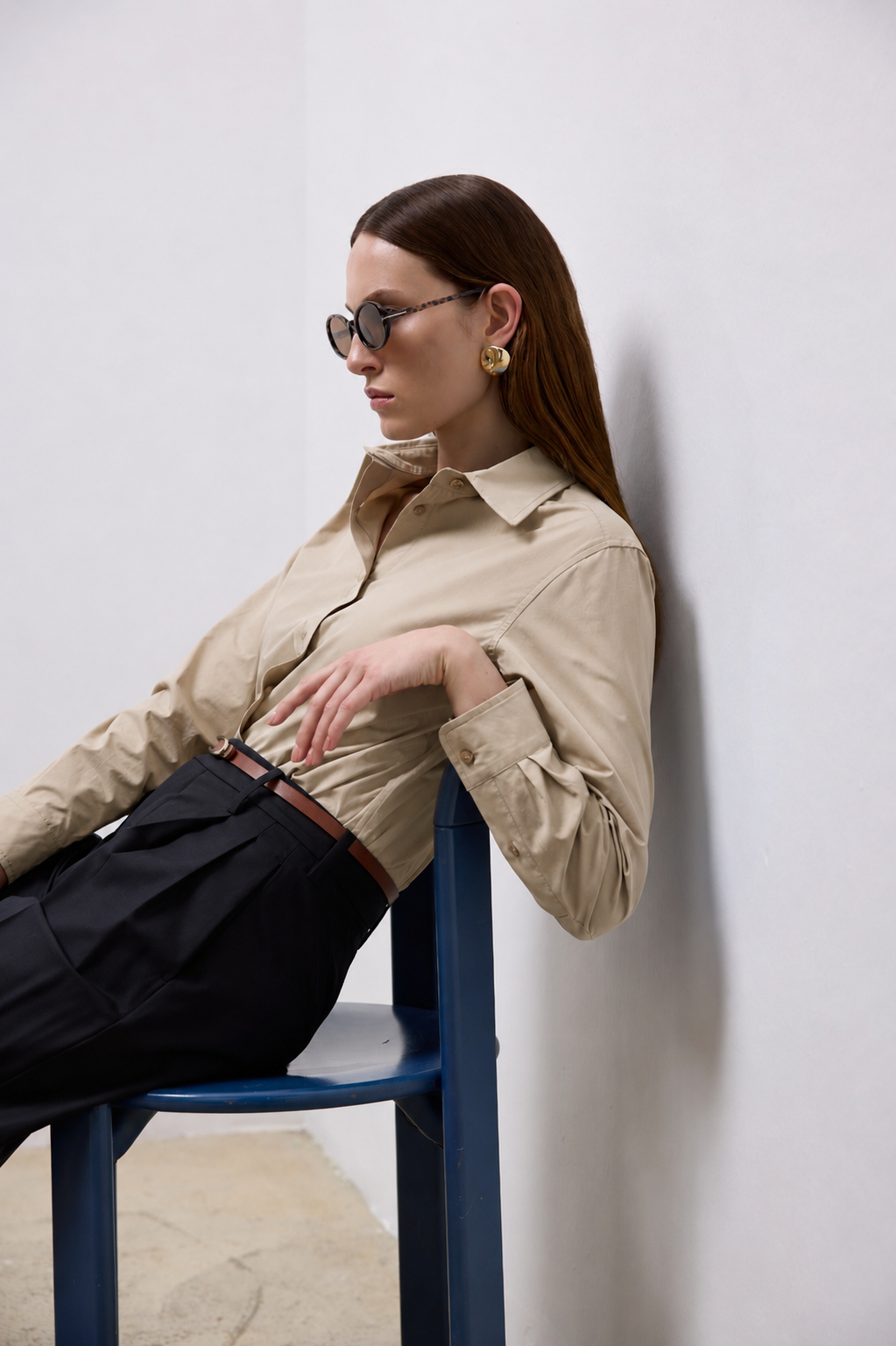 Mira Slim Fit Shirt - Bej
