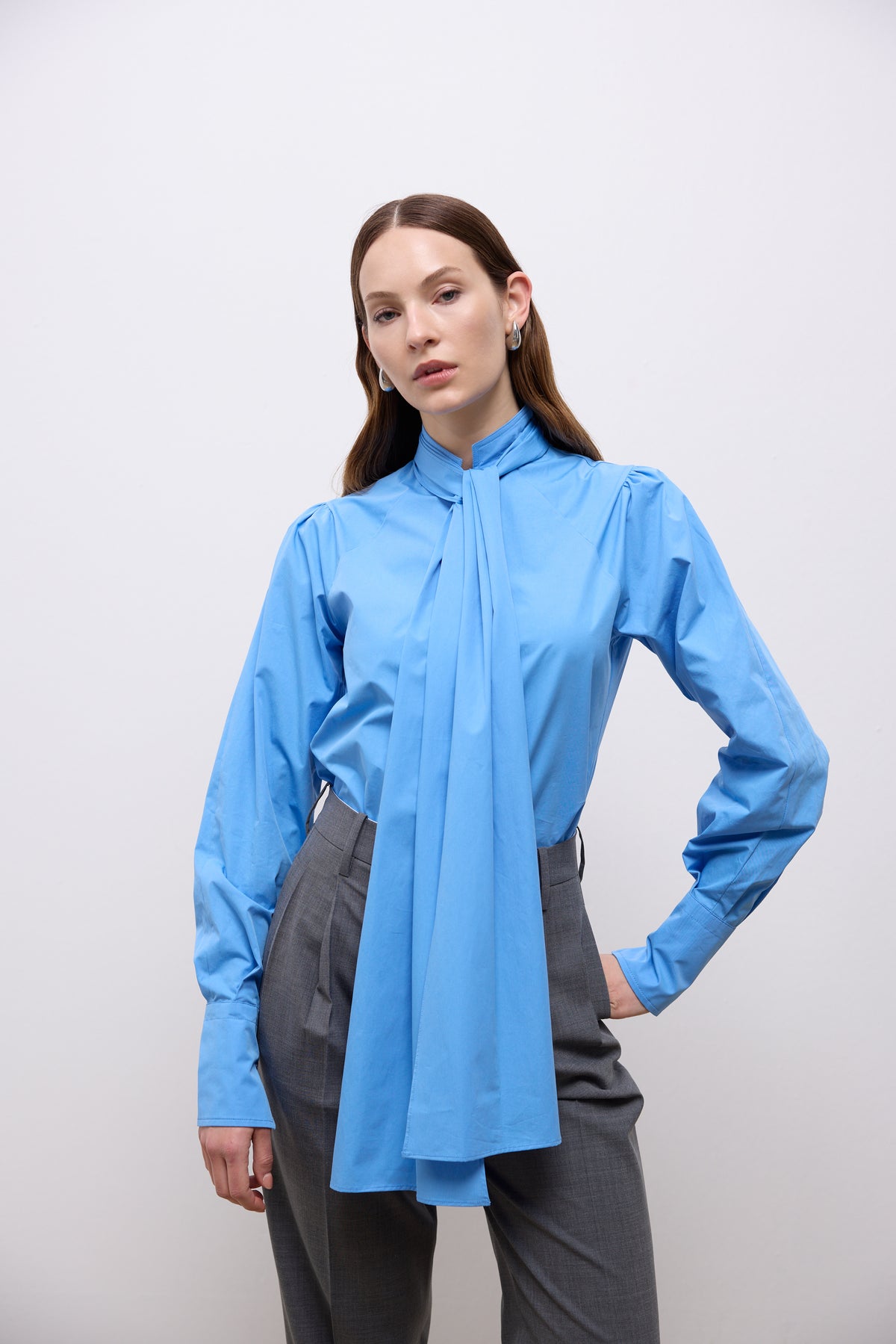 Pera Bow Shirt - Mavi (2)