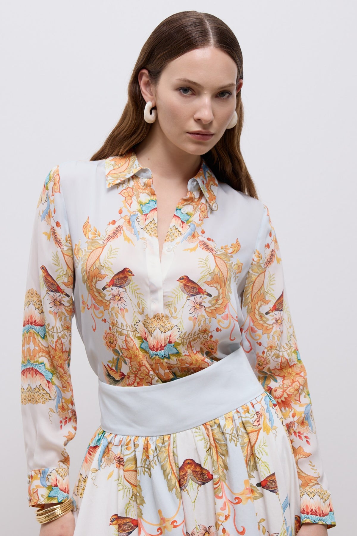 Panela Silk Shirt - Desenli