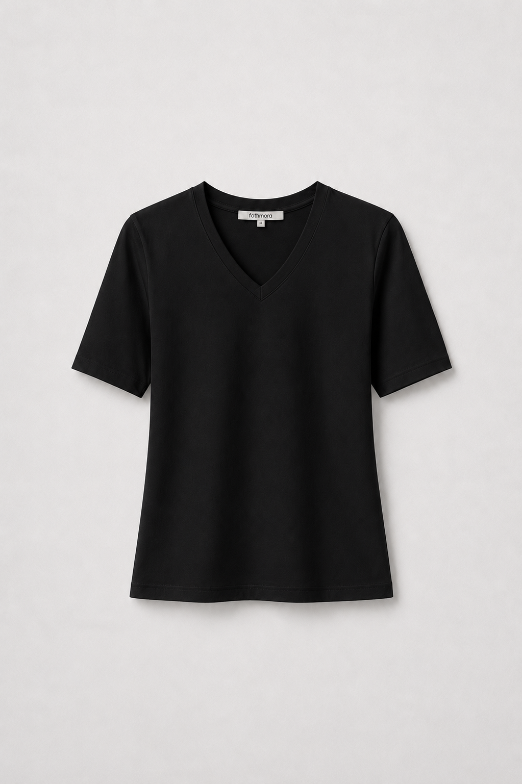 Short Sleeve V Neck T-shirt - Siyah