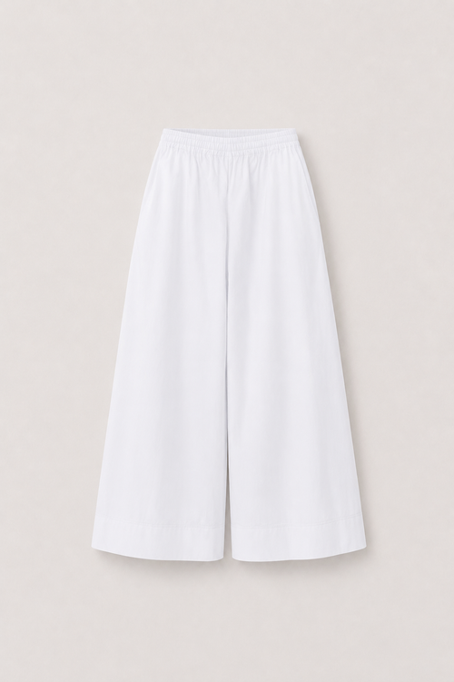 Caria Wide Leg Pants - Beyaz