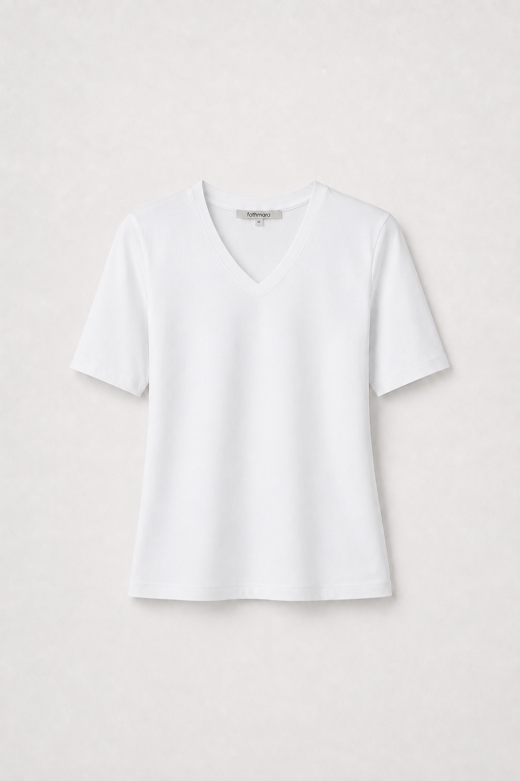 Short Sleeve V Neck T-shirt - Beyaz